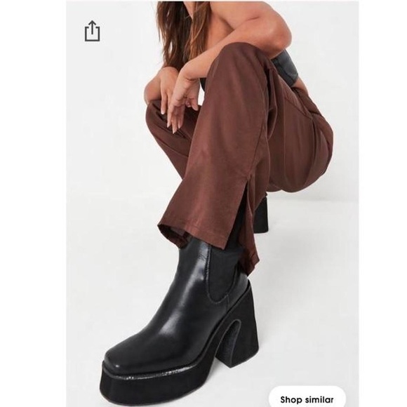 Misguided chocolate satin pants - Picture 2 of 3